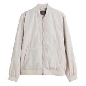 Zara cream quilted lining padded oversized bomber jacket size L